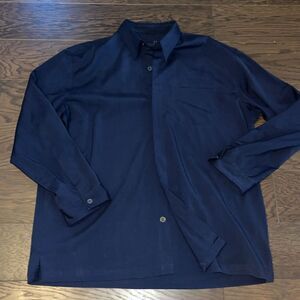 Flight UNC North Carolina Tar Heels Navy Blue Jordan TWO3 Button Down Shirt 3XL